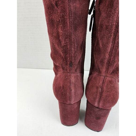 Prada Leather Suede Knee High Heeled Boots Size 36.5 - Picture 7 of 12